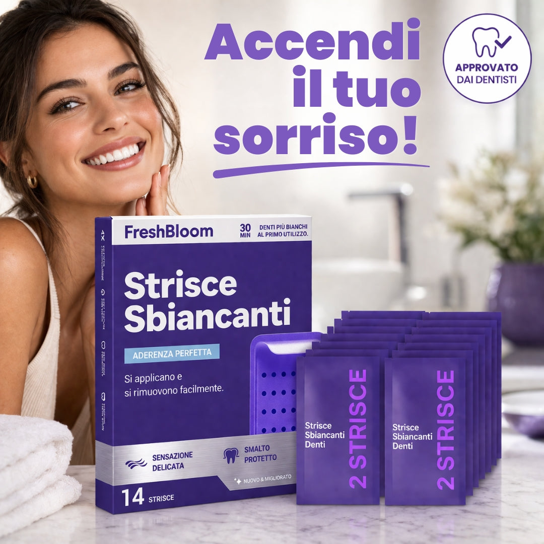 FreshWhite™ Strisce Sbiancanti per Denti Effetto Anti-Giallo